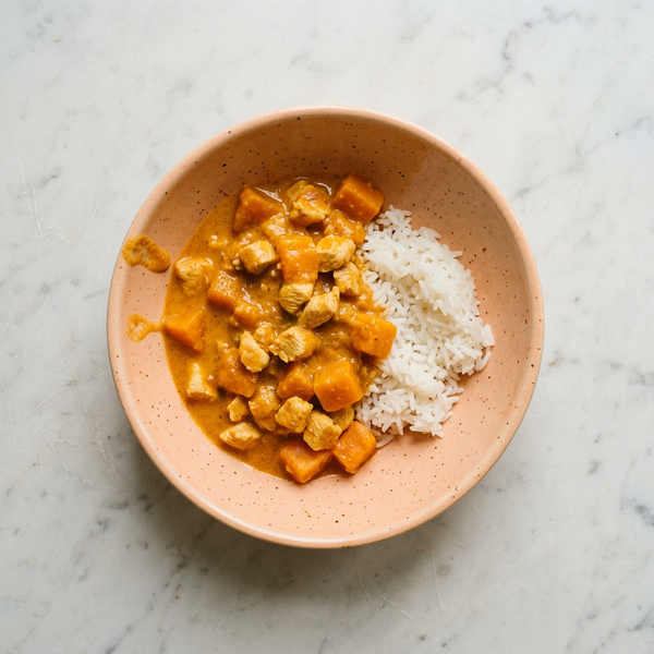 Mildes Hähnchen-Curry mit Kürbis
