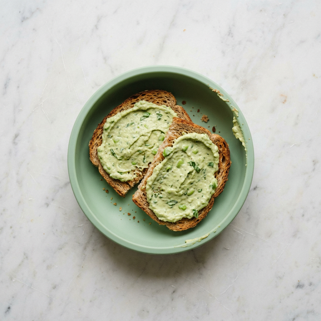 Edamame-Frischkäse-Toast