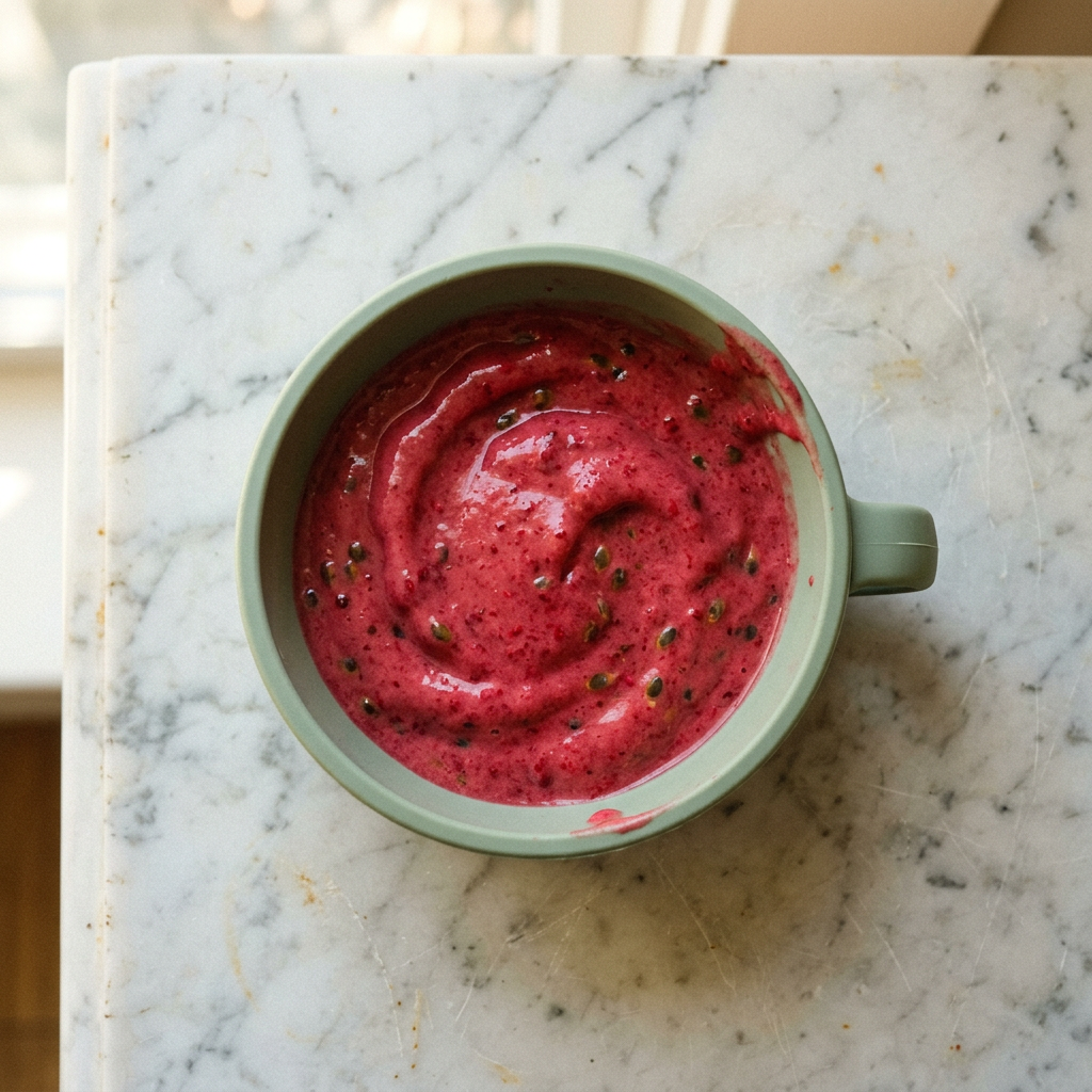 Kefir-Smoothie mit Himbeeren und Maracuja