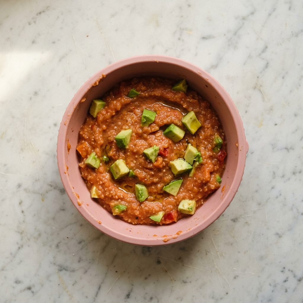 Quinoa-Gemüsebrei mit Avocado