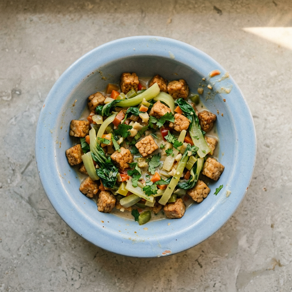 Tempeh-Gemüsepfanne mit Bok Choy